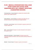 PLTW - MEDICAL INTERVENTIONS FINAL EXAM  STUDY GUIDE 2025 ACTUAL EXAM  QUESTIONS WITH 100&percnt; CORRECT SOLUTIONS  &vert; GUARANTEED SUCCESS&period;