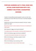 PORTAGE LEARNING A&P II&colon; FINAL EXAM 2025  ACTUAL EXAM QUESTIONS WITH 100&percnt;  CORRECT SOLUTIONS &vert; GUARANTEED  SUCCESS&period;
