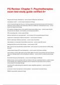 FG Review&colon; Chapter 7- Psychotherapies exam test study guide verified A&plus;
