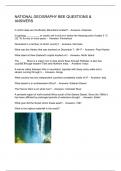 NATIONAL GEOGRAPHY BEE QUESTIONS & ANSWERS