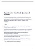 Hypertension Case Study Questions & Answers
