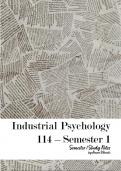 Industrial Psychology 114 First Year