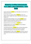 Relativity Certified Administrator 10&period;3 &vert; Q&A Latest 2024&sol;2025 &vert; 100&percnt; PASS
