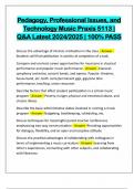Pedagogy&comma; Professional Issues&comma; and Technology Music Praxis 5113 &vert; Q&A Latest 2024&sol;2025 &vert; 100&percnt; PASS