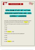 CPIA EXAM STUDY SET ACTUAL 2025&sol;2026 QUESTIONS AND 100&percnt; CORRECT ANSWERS