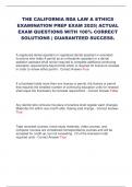 THE CALIFORNIA RDA LAW & ETHICS  EXAMINATION PREP EXAM 2025&vert; ACTUAL  EXAM QUESTIONS WITH 100&percnt; CORRECT  SOLUTIONS &vert; GUARANTEED SUCCESS&period;