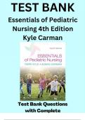 Essentials of Pediatric Nursing 4th Edition Kyle Carman Test Bank