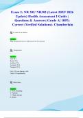 Exam 2&colon; NR 302&sol; NR302 &lpar;Latest 2025&sol; 2026 Update&rpar; Health Assessment I Guide &vert; Questions & Answers&vert; Grade A&vert; 100&percnt; Correct &lpar;Verified Solutions&rpar;- Chamberlain