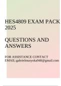 HES4809 Exam pack 2025&lpar;Questions and answers&rpar;