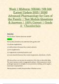 Week 1 Midterm&colon; NR566 &sol; NR-566 &lpar;Latest Update 2025 &sol; 2026&rpar; Advanced Pharmacology for Care of the Family &vert; Test Module Questions & Answers &vert; 100&percnt; Correct &vert; Grade A - Chamberlain