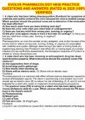 EVOLVE PHARMACOLOGY HESI PRACTICE QUESTIONS AND ANSWERS &vert;RATED A&vert; 2025 &vert;100&percnt; VERIFIED&vert;