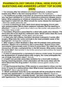 PHARMACOLOGY DRUGS &lpar;FINAL HESI&rpar; EVOLVE QUESTIONS AND ANSWERS LATEST TOP SCORE &vert;2025&vert;