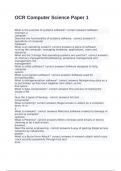 OCR Computer Science Paper 1 exam with correct answers 2025