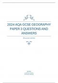 2024 AQA GCSE GEOGRAPHY PAPER 3 QUESTIONS AND ANSWERS 