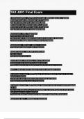 TAX 4001 Final Exam questions and answers