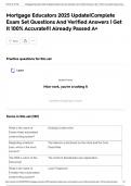 Mortgage Educators 2025 Update&vert;Complete Exam Set Questions And Verified Answers &vert; Get It 100&percnt; Accurate&excl;&excl;&vert; Already Passed A&plus;
