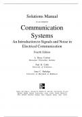 Solutions Manual to accompany Communication Systems An Introduction to Signals and Noise in Electrical Communication Fourth Edition