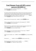 Food Manager Exam &lpar;all 100- correct answers&rpar; GRADED A&plus;