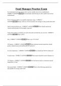 Food Manager Practice Exam