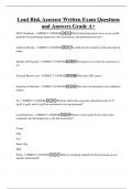 Lead Risk Assessor Written Exam Questions and Answers Grade A&plus;