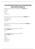 Lead Abatement Supervisor Exam Questions and Answers Grade A&plus;
