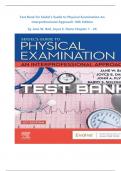 Test Bank For Seidel's Guide to Physical Examination 10th Edition By Jane Ball&comma; Joyce Dains&comma; John Flynn&comma; Barry Solomon&comma; Rosalyn Stewart &vert; 9780323761833 &vert;Chapter 1-26