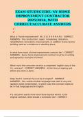 EXAM STUDYGUIDE&colon; NY HOME IMPROVEMENT CONTRACTOR 2025&sol;2026&comma; WITH CORRECT&sol;ACCURATE ANSWERS