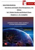 &bull;&Tab;SOLUTION MANUAL &bull;&Tab;Operations and Supply Chain Management&comma; 17th Edition  &bull;&Tab;by F&period; Robert Jacobs and Richard Chase &bull;&Tab; Chapters 1 - 22 &vert; Complete 