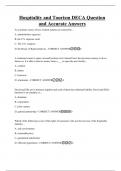Hospitality and Tourism DECA Question and Accurate Answers