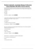 Florida Community Association Manager Prelicensure Course Questions with 100- Correct Answers