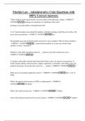 Florida Law - Administrative Code Questions with 100- Correct Answers