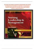 TEST BANK FOR NURSING LEADERSHIP & MANAGEMENT 3RD EDITION BY PATRICIA KELLY &lpar;AUTHOR&rpar; ALL CHAPTERS &lpar;1- 31&rpar; INCLUDED&vert;&vert; COMPLETE QUESTIONS WITH ACCURATE SOLUTIONS&vert;&vert;NEWEST UPDATE&vert;&vert; ALREADY GRADED A&plus;