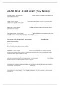 AEAH 4812 - Final Exam &lpar;Key Terms&rpar; Questions And Correct Verified Answers Guaranteed Success&period;