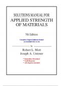 Solutions manual for by Applied Strength of Materials&comma; Robert L&period; Mott&comma; Joseph A&period; Untener&comma; 7th Edition&comma; Complete Chapter Solutions Manual are included&period;