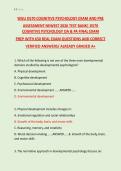WGU D570 COGNITIVE PSYCHOLOGY EXAM AND PRE  ASSESSMENT NEWEST 2026 TEST BANK&vert; D570  COGNITIVE PSYCHOLOGY OA & PA FINAL EXAM  PREP WITH 650 REAL EXAM QUESTIONS AND CORRECT  VERIFIED ANSWERS&sol; ALREADY GRADED A&plus; 
