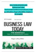 Solution Manual and Answer Guide for Business Law Today - The Essentials Text & Summarized Cases&comma; Cengage&comma; 13th Edition&comma; by Roger LeRoy Miller&comma; Verified Chapters 1 - 25&comma; Complete Newest Version
