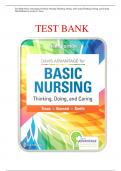 Test Bank Davis Advantage for Basic Nursing Thinking&comma; Doing&comma; and Caring Thinking&comma; Doing&comma; and Caring Third Edition by Leslie S&period; Treas &vert;ISBN NO- ISBN NO- &vert; Chapter 1-46&vert;Complete Guide A&plus;&sol; LATEST UPDATE 2025