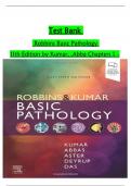 Test Bank for Robbins Basic Pathology 11th Edition by Vinay Kumar&comma; Abul K&period; Abba Chapters 1 to 24 COMPLETE