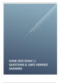 CNOR 2025 Exam &vert;&vert; Questions & 100&percnt; Verified Answers