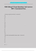 NIH GRoup F Exam Questions And Answers 100&percnt; Guaranteed Pass