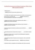 Certified Environmental and Safety Compliance Officer Exam With Complete Solutions