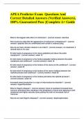 APEA Predictor Exam  Questions And Correct Detailed Answers &lpar;Verified Answers&rpar;&comma; 100&percnt; Guaranteed Pass &vert;&vert;Complete A&plus; Guide