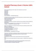 Hospital Pharmacy Exam 1 Review 100&percnt; Solved