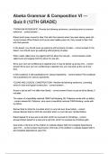 Abeka Grammar & Composition VI &mdash; Quiz 8 &lpar;12TH GRADE&rpar; &lpar; Latest 2024 &sol; 2025 Update&rpar; Actual Questions and Answers &vert;100&percnt; Verified Correct &vert;  100&percnt; satisfaction guarantee