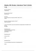 Abeka&comma; 8th Grade&comma; Literature Test 3 &lpar;Units 1-3&rpar; &lpar; Latest 2024 &sol; 2025 Update&rpar; Actual Questions and Answers &vert;100&percnt; Verified Correct &vert;  100&percnt; satisfaction guarantee