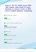 Exam 2&colon; NR 325&sol; NR325 &lpar;Latest 2025&sol; 2026 Update&rpar; Adult Health II Guide &vert; Questions & Answers&vert; Grade A&vert; 100&percnt; Correct &lpar;Verified Solutions&rpar;- Chamberlain
