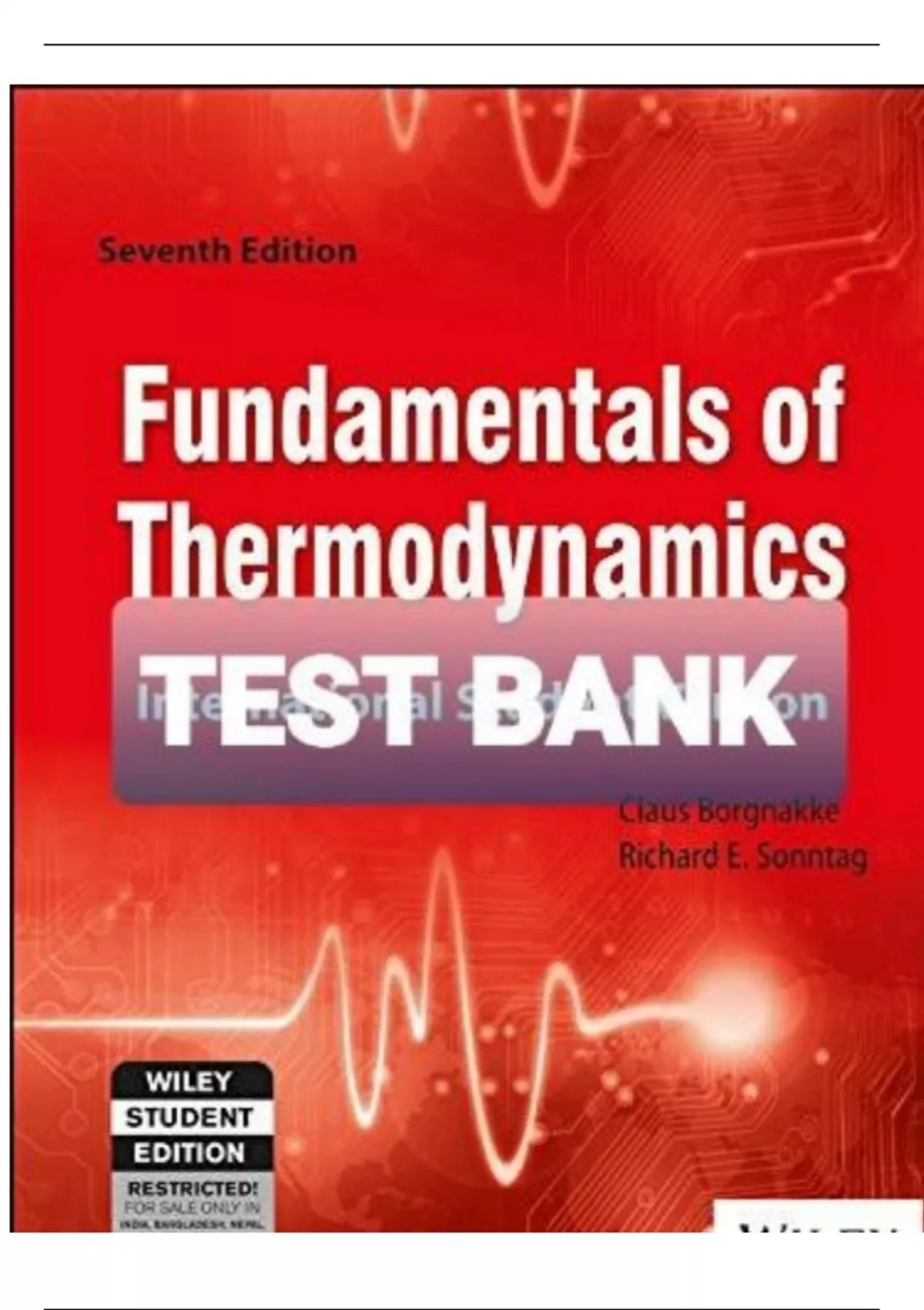 Test Bank for Fundamentals of Thermodynamics, 8th Edition by Claus