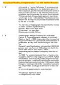 Accuplacer Reading Comprehension Test with Verified Answers