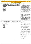 ASVAB - Arithmetic Reasoning&sol;Mathematics Knowledge Test with 100&percnt; Correct Answers