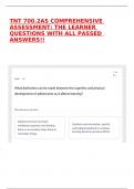 TNT 700&period;2AS COMPREHENSIVE ASSESSMENT&colon; THE LEARNER QUESTIONS WITH ALL PASSED ANSWERS&excl;&excl;